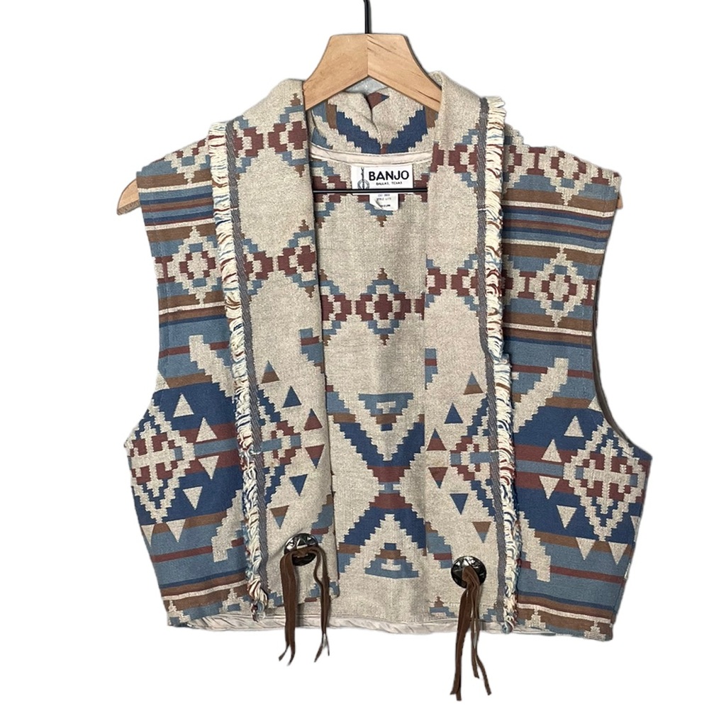 BANJO Vintage Women’s Western Design Vest Size Medium